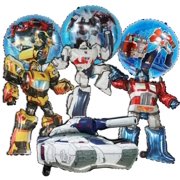 Transformers Birthday Party Supplies, 7Pack Cool Optimus Prime Megatron Bumblebee Aluminum Foil Balloons for Party Decorations