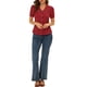 thumbnail image 2 of INSPIRAR CHIC Blusa Vintage para Mujeres con Lunares, Cuello Peter Pan, Mangas Cortas Abullonadas, Top M Rojo, 2 of 7