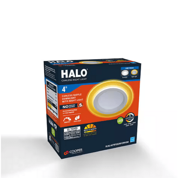 Halo 3019204 4 in. 9.5W LED Canless Recessed Downlight, White