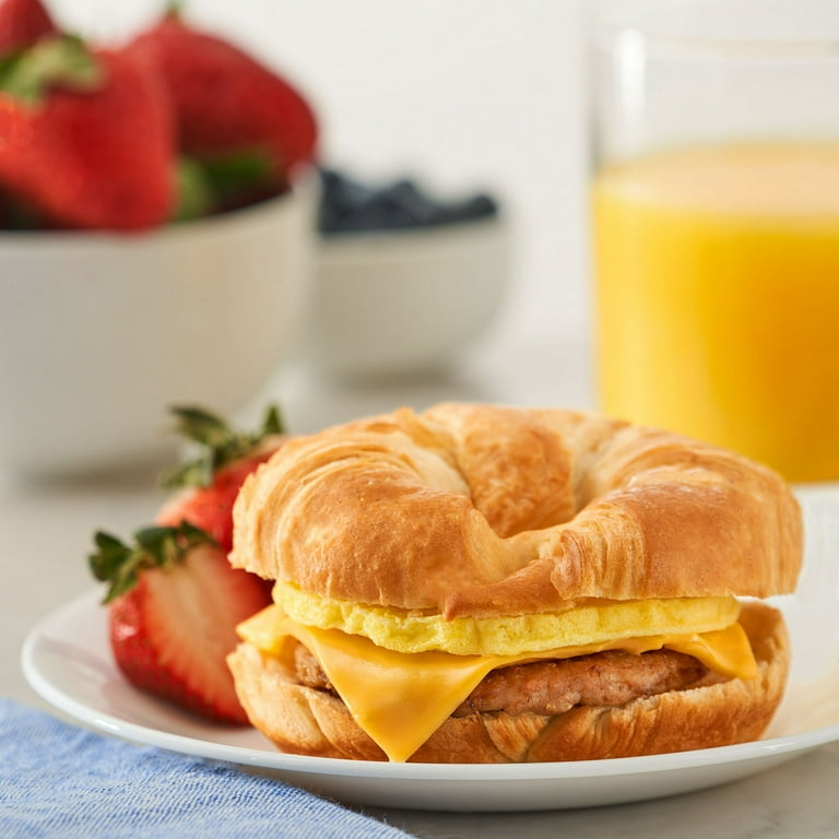 Great Value Sausage Egg and Cheese Croissant Sandwiches, 35.2 oz, 8 Count (Frozen)