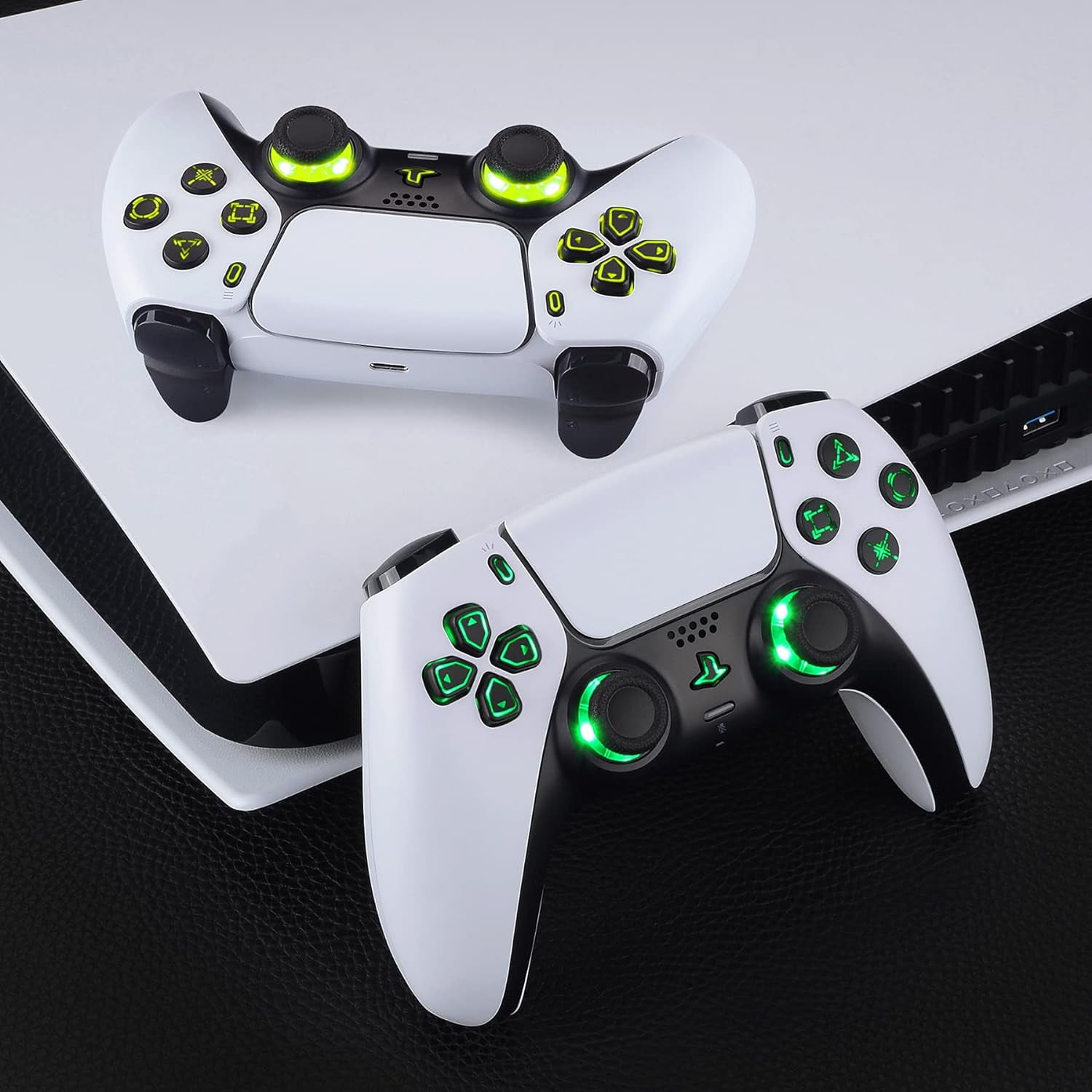 eXtremeRate Colorful Controller Dpad Thumbsticks Black Buttons DTF for ps5 Controller BDM-030/040