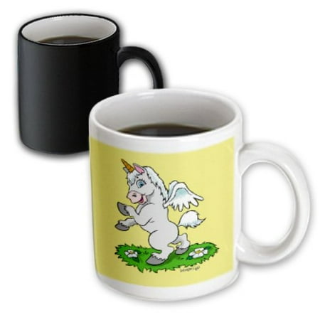

3dRose Unicorn Art On Yellow Magic Transforming Mug 11oz