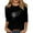 Black, variant on Aloohaidyvio 3/4 Sleeve Shirts for Women,Womens Round Neck Soft 3/4 Sleeve Tops Trendy Basic T-Shirts Loose Cute Tunic Tee Blouses Fit Pullover