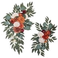 thumbnail image 3 of facefd 2x Wedding Arch Flowers Sunflowers Decor Rustic for Backdrop Door Party white orange, 3 of 5