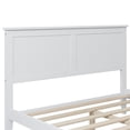 thumbnail image 6 of White Full Size Platform Bed, Solid Wood Platform Bed Frame with Headboard, Stylish Bed Frame Mattress Foundation with Wood Slats Support for Boys Girls Adults, No Box Spring Needed, 6 of 7