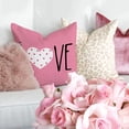 thumbnail image 3 of Valentines Day Pillow Covers 18X18 inch Set of 4 for Valentines Decor Pink White Stripes Dots Love Heart Valentines Day Throw Pillows Decorative Cushion Cases Valentine Decorations, 3 of 6