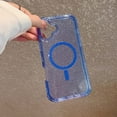 thumbnail image 4 of Designed for iPhone 16 Magnetic Clear Phone Case,Clear Crystal Glitter,Compatible with Mag-Safe,3-in-1 Heavy Duty Shockproof Sparkly Cute Women Girl Protective Phone Case,Clearblue, 4 of 10
