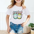 thumbnail image 2 of Kids Easter Shirt Cute Bunny Egg Graphic Tees Short Sleeve Regular Fit Casual Holiday Outfits Little Boys Girls 2-8T White, 7-8 Years, 2 of 4