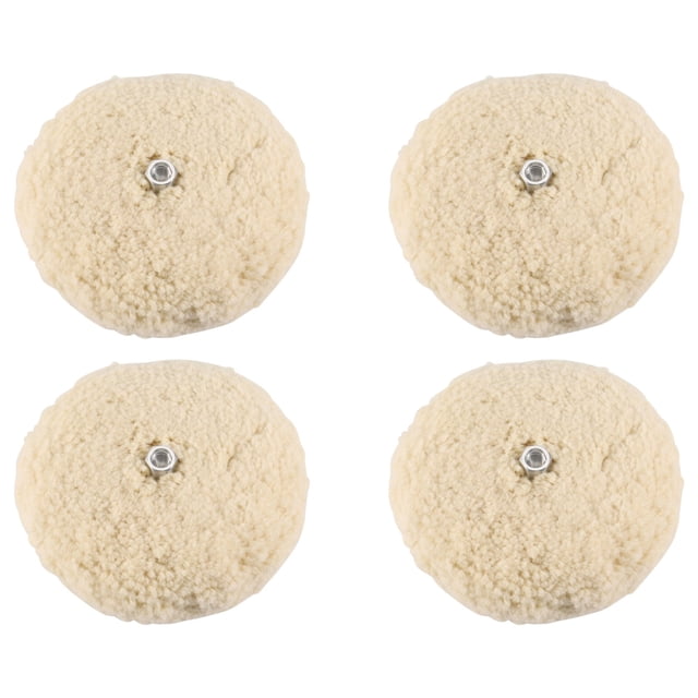 7 Inch Double Sided Wool Polishing Pad Buffing Pad with 5/8 Inch Wool (Pack of 4)
