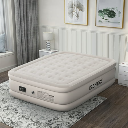 Gymax Queen Air Mattress Blow Up Bed High Airbed for ...