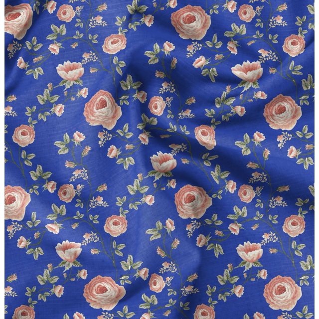 Soimoi Velvet Fabric Artistic Roses Panel Print Sewing Fabric Yard 58 Inch Wide