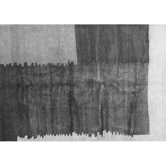 Ahgly Company Indoor Rectangle Abstract Gray Contemporary Area Rugs, 5' x 8'