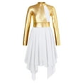 thumbnail image 3 of DPOIS Girls Metallic Liturgical Praise Dance Dress Worship Tunics White 12, 3 of 7