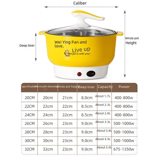 Olla eléctrica multifuncional de acero inoxidable para cocinar fideos, olla caliente para llevar, comida para supermercado, regalos