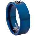 thumbnail image 3 of Thin Blue Line Police Flag Badge Tungsten Carbide Ring, 3 of 6
