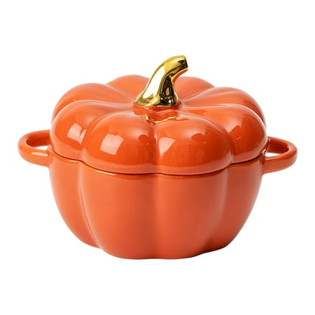 

Cute Cup Pumpkin Cup Coffee Mug with Lid Reusable Soup Bowl Funny Cartoon Cereal orange