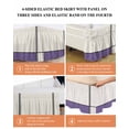 thumbnail image 6 of Farmhouse Purple,Wrap Around Bed Skirts for King Bed 18" Drop,Bed Skirt with Adjustable Elastic Belt Dust Ruffle Bed Valance for Bedroom Hotel Modern Abstract Geometric Stripes Art Bed Frame Cover, 6 of 7