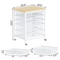 thumbnail image 3 of furlinkhm 2PCS Rolling File Cart with 5 Drawers, Mesh Organizer Cart Storage Drawers with Lockable Wheels,Mobile Utility Cart Printer Stand with Drawers for Home Office,Beige & White, 3 of 8