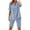 A03_Light Blue, variant on Yghzkop Women's Cotton Linen Set V-Neck Shirt & Shorts Outfit Summer Casual Button Tees Top Elastic Waist Beach Vacation Matching Set Lightweight Breathable Blouse Pants