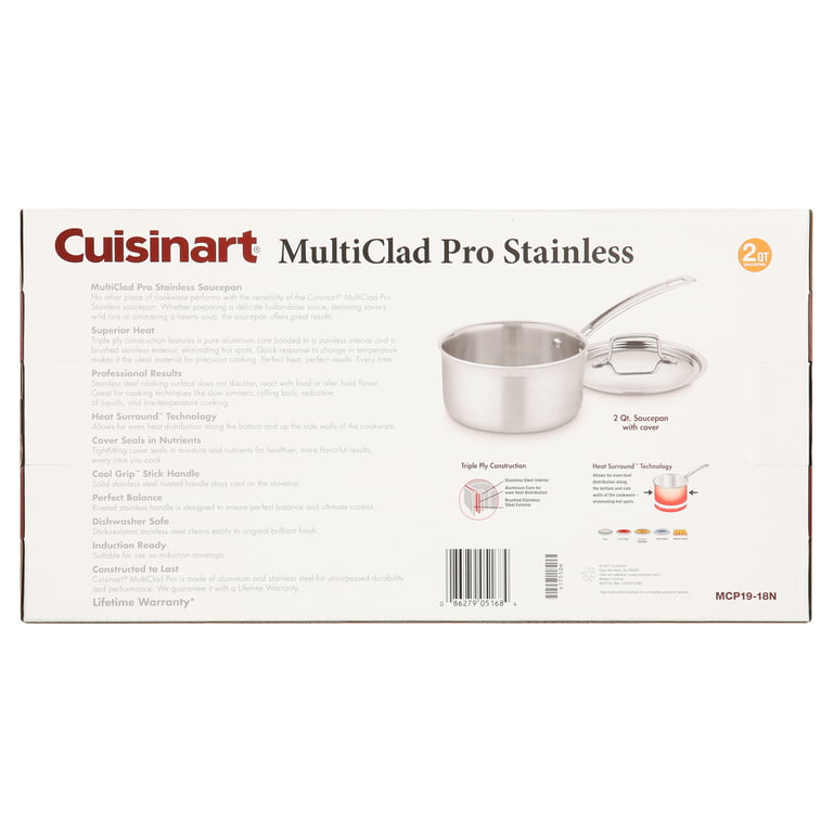 Cuisinart MultiClad Pro Stainless Steel 2-Quart Saucepan with Cover &  MultiClad Pro Stainless Steel 1-1/2-Quart Saucepan with Cover