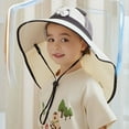 thumbnail image 2 of WUXIAN Kids Sun Hats Upf50+ Sun Protection Bucket Hat Toddler Summer Beach Play Hats With Neck Flap Sun Caps,Beige,One Size, 2 of 5