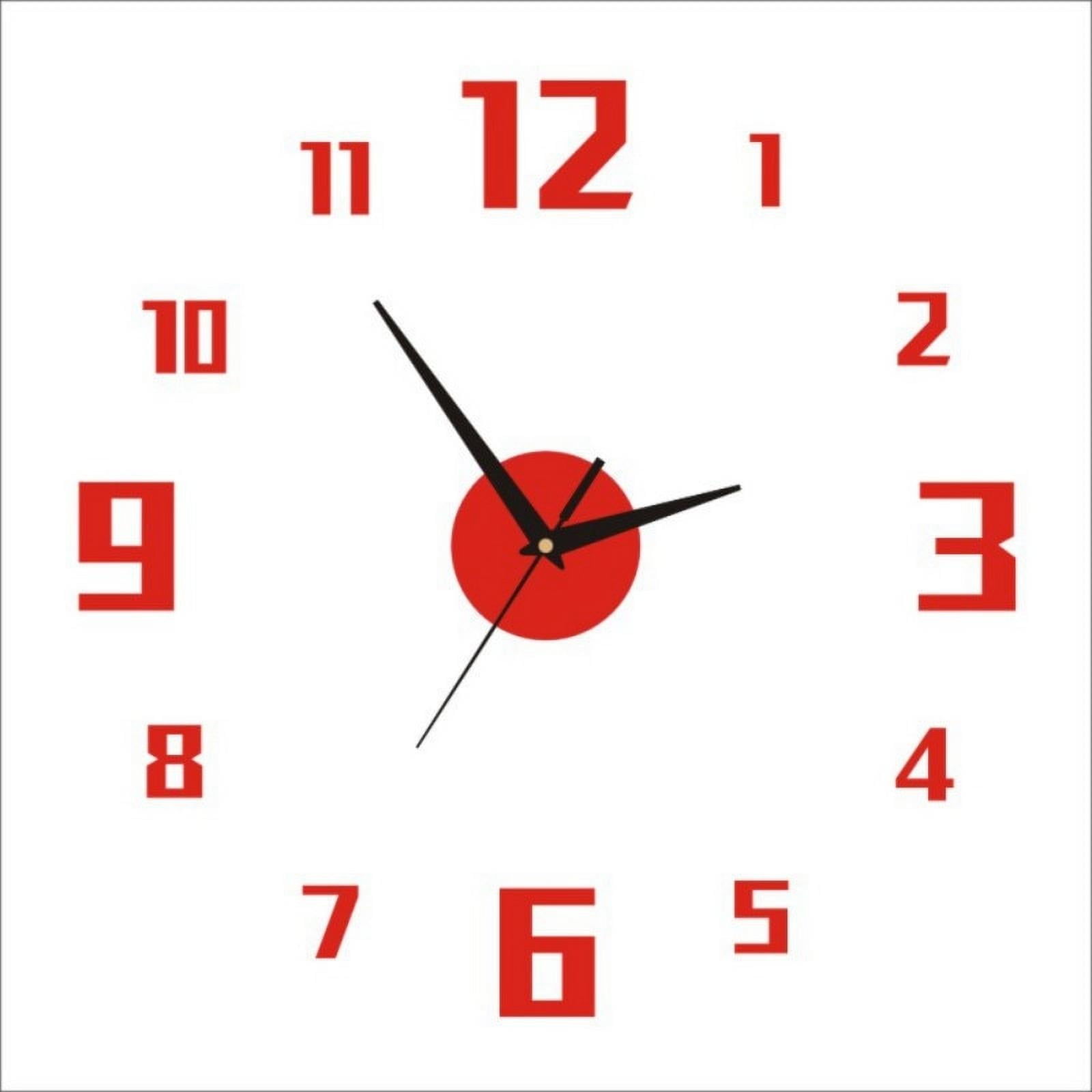 Modern 3D DIY numerals Mirror Surface Wall Clock Sticker Home Office