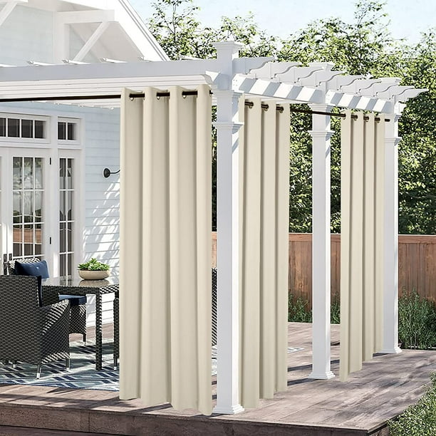 Outdoor Waterproof Blackout Curtain for Pergola Grommet Top Thermal