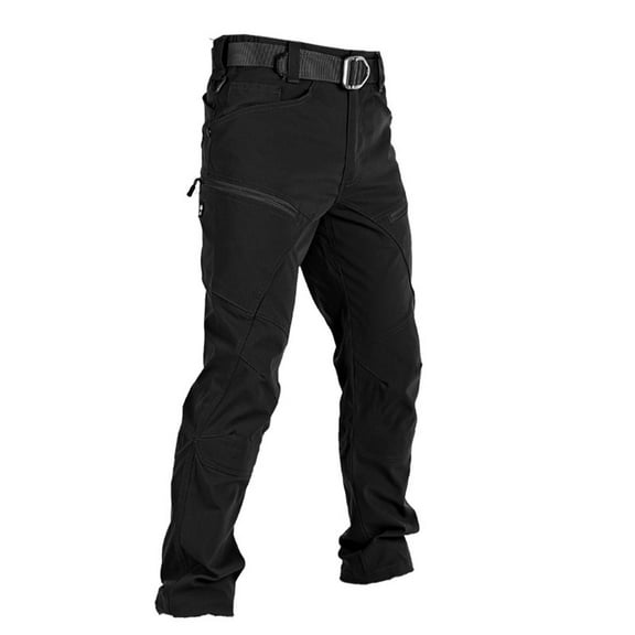 WREESH Men's Cargo Pants Handsome Solid Color Multi Pocket Work Pants Black