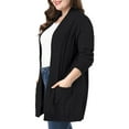 thumbnail image 4 of MODA NOVA Juniors Plus Size Relaxed Fit Open Front Long Sleeves Kimono Style Sweater Cardigan, 4 of 6