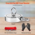 thumbnail image 3 of VEVOR 2000 LBS Strong Fishing Magnet Kit Double Sided Pull Force and Rope Carabiner, 3 of 9