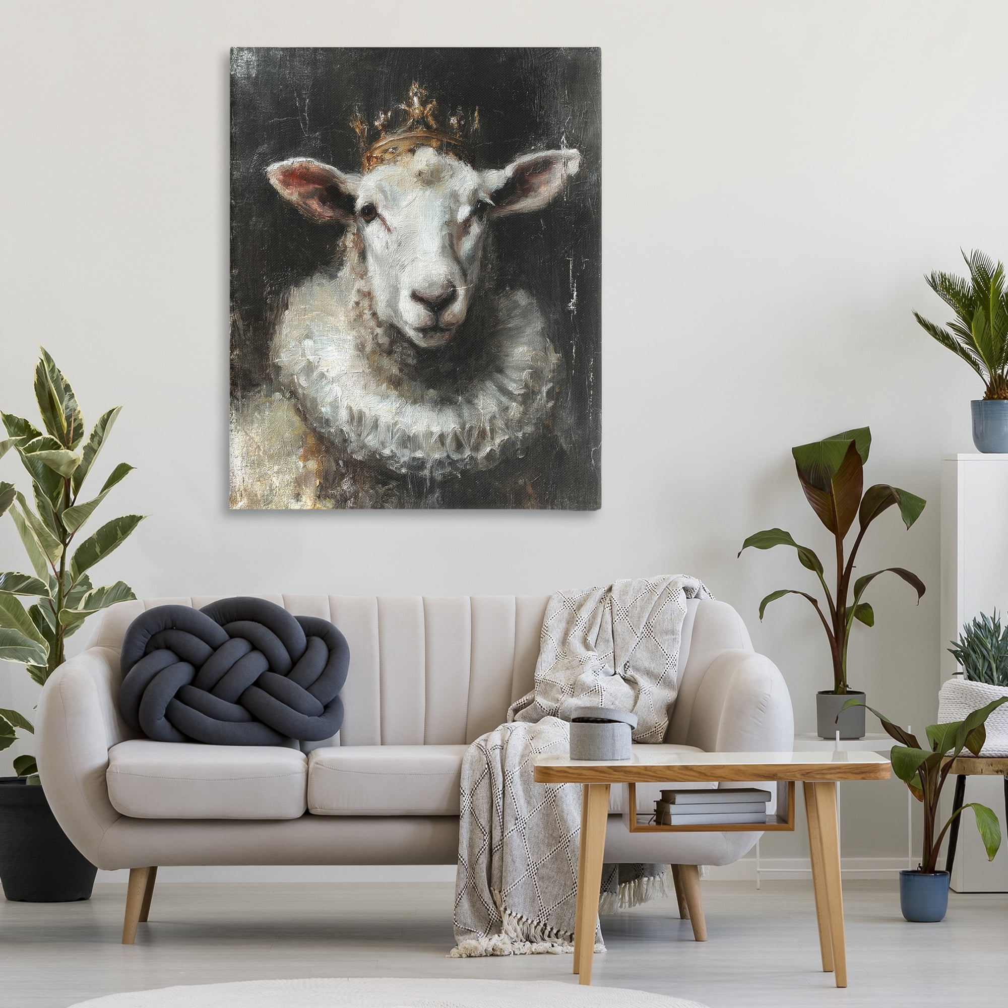 Stupell Industries Crowned Sheep Portrait Canvas Wall Art, design by Svetlana Aleynikova