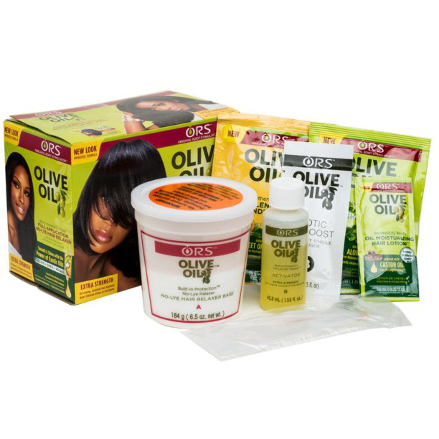ORS Olive Oil Built-in Protection No-Lye Hair Relaxer, Extra Strength, 1 Application