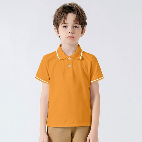 Boys' Polo Shirts Short Sleeve Shirt Yellow Shirt Boys Toddler Shirts for Boys 9-10 Years