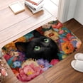 thumbnail image 5 of 1pc Black Cat Absorbent Non-Slip Bathroom Thickened Flannel Rug Decor,Soft,Quick Drying,Suitable For Indoor/outdoor Use,Bathrooms,Bedrooms,Kitchens,Terrace,Laundry Rooms,16"x24", 5 of 9