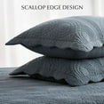 thumbnail image 5 of EVERGRACE 100% Cotton Scallop Quilt Set, King Size 3 Piece Set – Lightweight Bedspread with 2 Shams, Soft Prewashed Matelasse Coverlet for Cozy and Elegant Bedding, Stormy Blue, 5 of 8