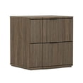 thumbnail image 6 of Clive Mid-Century Modern 22" Nightstand in Walnut and Black (2-Drawer), 6 of 9