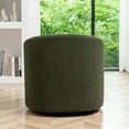 thumbnail image 2 of 32" Wide Modern Boucle Swivel Barrel Chair, No Assembly Round Upholstered Swivel Accent Armchair for Living Room, Bedroom, Office (Green), 2 of 11
