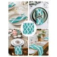 thumbnail image 4 of nqOlkjepod Teal Wave Cloth Napkins Set of 6 Reusable Dinner Napkins, Modern Abstract Art Farmhouse Cocktail Napkin Washable Table Napkins for Wedding/Holiday Party/Baby Shower 20"x20", 4 of 8