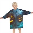 thumbnail image 3 of Halloween Scarecrow and Pumpkins At Night Blanket Hoodies for Kids 6-13YR Oversize Wearable Blanket Hoodies for Boys Girls Teens, 3 of 7
