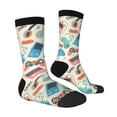 thumbnail image 3 of Uemuo Playing Video Games Pattern Women's Crew Socks, Soft Durable Breathable Moisture-Wicking with Odor Control Cotton socks, 3 of 9