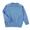 thumbnail image 4 of CAICJ98 Girls Long Sleeve Sweaters Kids Casual Crew Neck Sweaters for Girls Cute Fall Winter Clothes Pullover Tops Blue,11-12 Years, 4 of 4