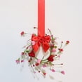 thumbnail image 3 of 1Pc Mini Valentine Wreath for Front Door, Small Valentines Day Hanging Wreaths for Cabinets, Red Pink Heart Berries Candle Rings Wreath, Valentine's Day Bow Wreaths for Wall Window Decor, 3 of 4