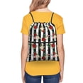 thumbnail image 4 of Honeii Rose Flowers Print Drawstring Backpack,String Bag,Sackpack Cinch Water Resistant Nylon for Gym Shopping Sport Yoga, 4 of 6