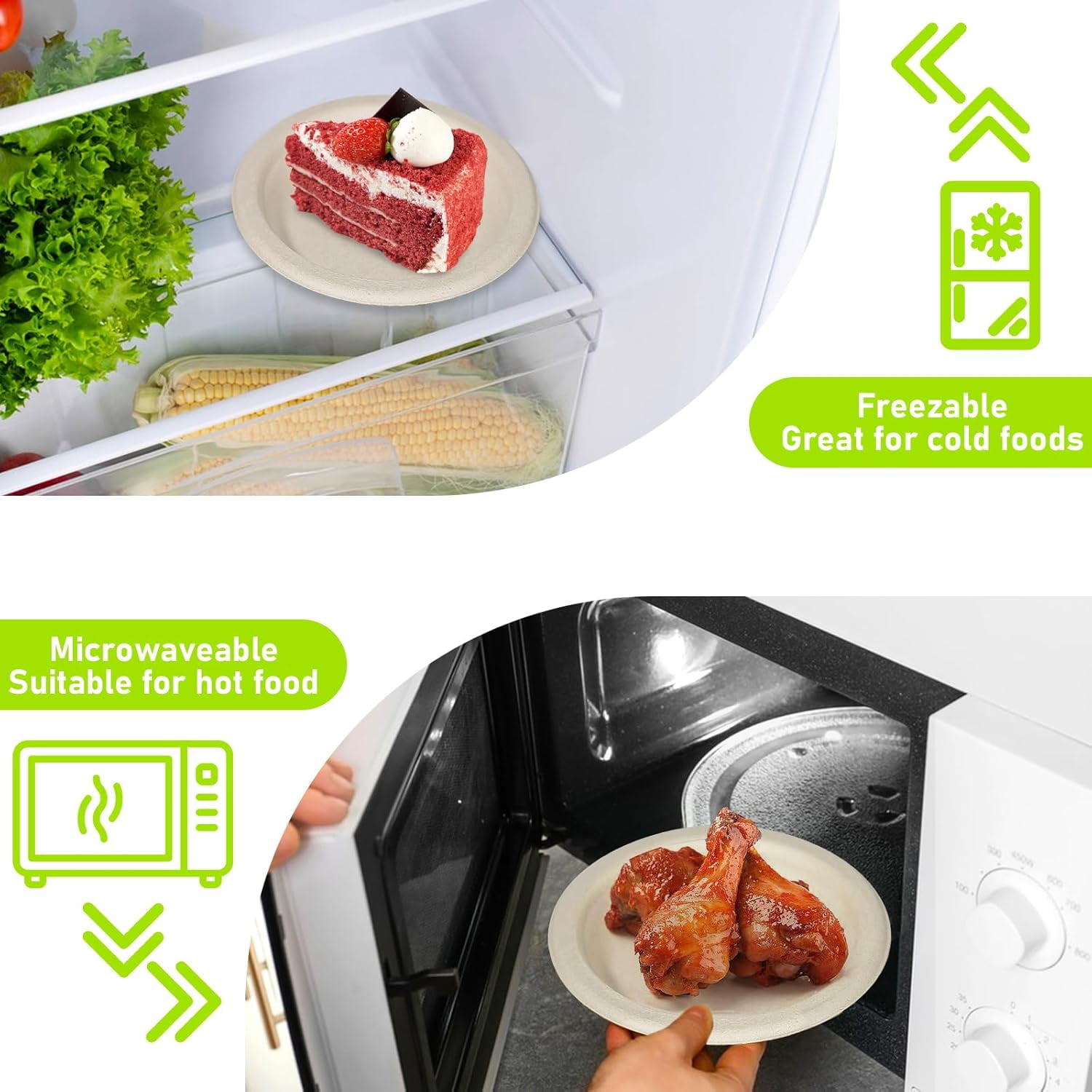Small Eco-Friendly Disposable Paper Plates, Biodegradable Compostable Recycled Paper Dessert Plates