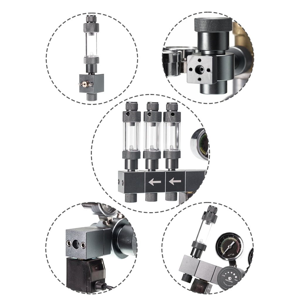 PatungKu Aquariums CO2 Regulator With 2 Stage Pressure Reduction And Automatic Solenoid Valves Control For Plant Healthy Growth