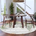 thumbnail image 4 of Round Area Rug 8 Ft, Watercolor Floral Washable Non-Slip Circle Carpet for Living Room/Bedroom, Spring Flowers Leaves Botanical Wood Grain Collection Low-Profile Large Area Rugs for Indoor, 4 of 7