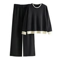 thumbnail image 2 of Itsame Womens 2 Piece Sets, Long Sleeve Knitted Tops Long Pants Sweater Outfits Black Free Size, 2 of 3