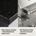 thumbnail image 5 of 84-Inch Barbecue Island Grill, 5-Burner 75300 BTU Deluxe Stainless Gas Outdoor Kitchen Island,Steel BBQ with Side Burner + Refrigerator,Cooler and Sink + Rotisserie kit + Granite Countertops,Black, 5 of 9