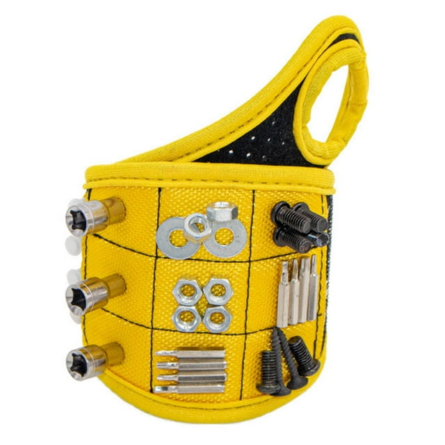 Cinturón de herramientas de magnética con 9 imanes para sujetar tornillos / / , regalos para él / hombres / padre / papá, etc. Amarillo Baoblaze Pulsera portátil