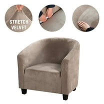 Thick Velvet Club Chair Slipcover, Stretch Armchair Covers Tub Chair Covers Sofa Couch Cover for Bar Counter Living Room Coffee